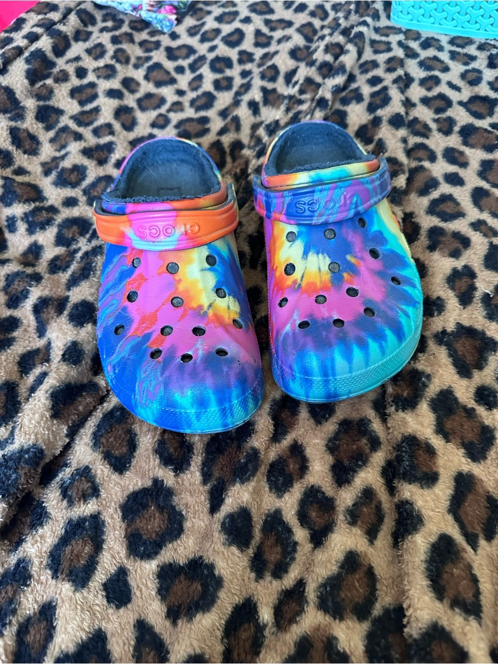 CROCS Tie-Dye Rainbow Lined Clogs